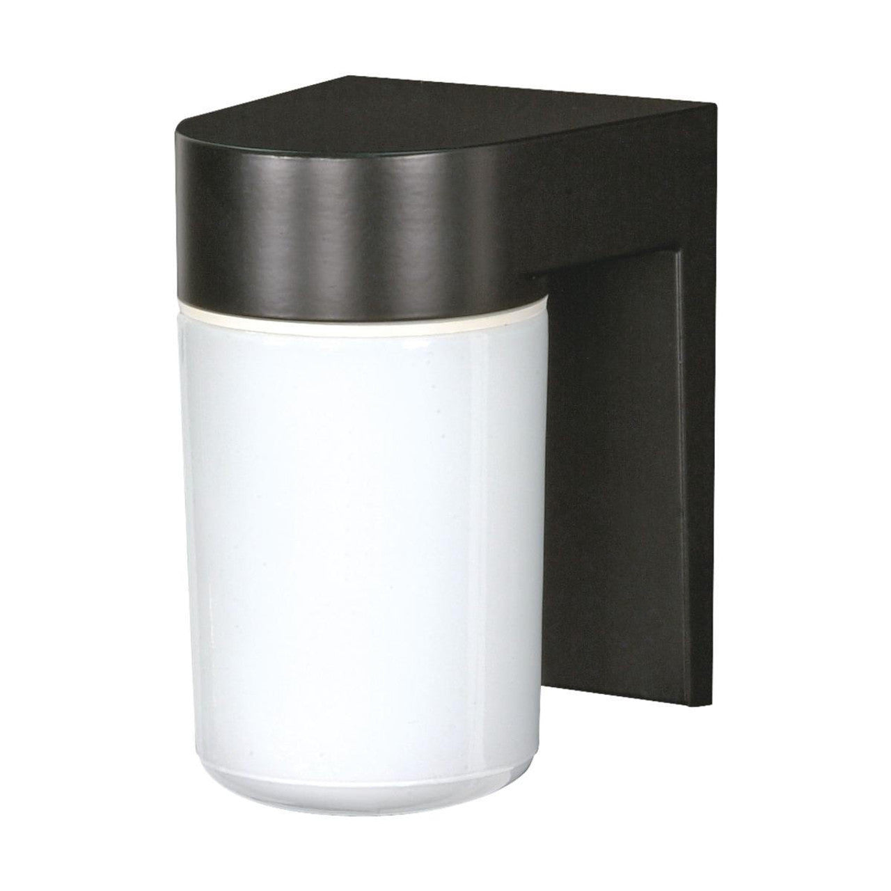 Nuvo SF77-137 1 Light 8" Wall Mount light Fixture, White Glass, Black Finish