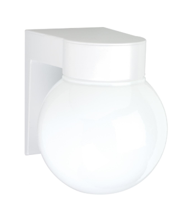 Nuvo SF77-531 1 Light - 8" - Utility LED Wall Mount Light - With White Glass Globe - White Finish