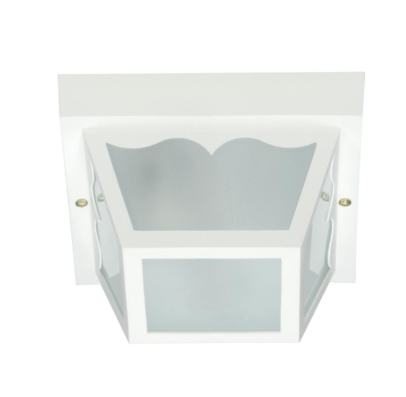 Nuvo SF77-835 1 Light - 8" - Carport Flush Mount Light - With Frosted Acrylic Panels - White Finish