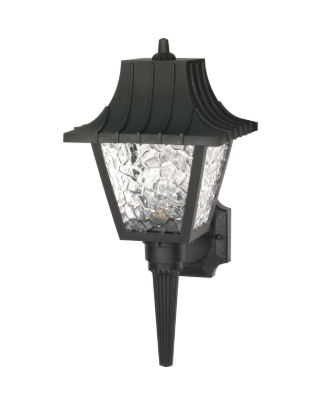Nuvo SF77-852 1 Light - 18" - LED Wall Lantern Light - Mansard Lantern with Textured Acrylic Panels - Black Finish