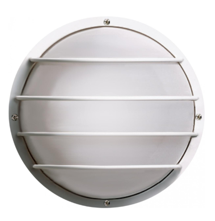 Nuvo SF77-861 1 Light - 10" - Round Cage Wall Light Fixture - Polysynthetic Body & Lens - White Finish