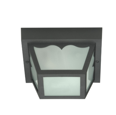 Nuvo SF77-863 1 Light - 8" - Carport Flush Mount Light - With Frosted Acrylic Panels - Black Finish