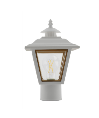 Nuvo SF77-899 1 Light - 13'' Coach Post Top Lantern Light with Finial Beveled Acrylic Panels White Finish