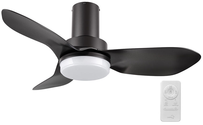 Carro USA SFR363V2-L12-B2-1-FM 36" Ryna Modern LED Ceiling Fan -  Fixture Finish: Black - Blade Finish: Black