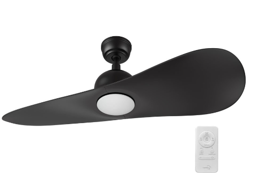 Carro USA SFR422G2-L11-B2-1 Mako Contemporary Black LED 52" Home Ceiling Fan, Black Finish