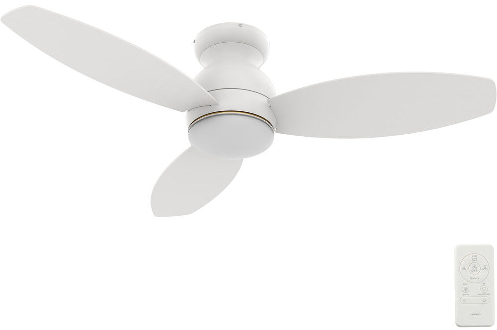 Carro USA SFR443Q-L12-W1-1-FM 44" Trento Contemporary LED Ceiling Fan - Fixture Finish: White - Blade Finish: White