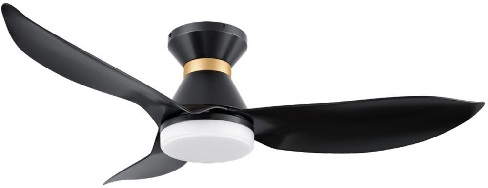 Carro USA SFR453V-L12-B2-1A-FMA 45" Ryatt Modern LED Home ceiling Fan -  Fixture Finish: Black/Gold - Blade Finish: Black