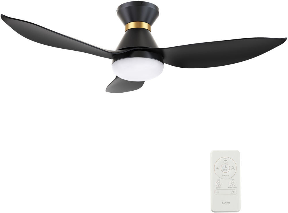 Carro USA SFR453V-L22-B2-1-FMA 45" Ryatt Contemporary LED Home ceiling Fan -  Fixture Finish: Black/Gold - Blade Finish: Black