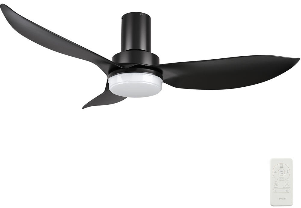 Carro USA SFR453V2-L12-B2-1-FM 45" Ryna Contemporary LED Ceiling Fan -  Fixture Finish: Black - Blade Finish: Black