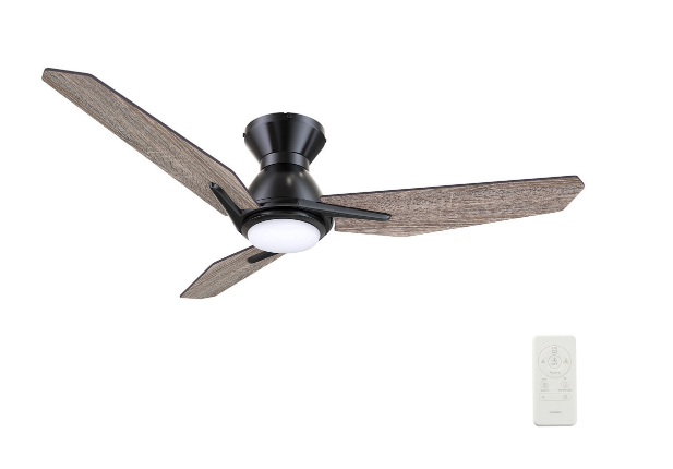 Carro USA SFR483J3-L11-BS-1-FM 48 Inch Calen Contemporary Black LED Ceiling Fan