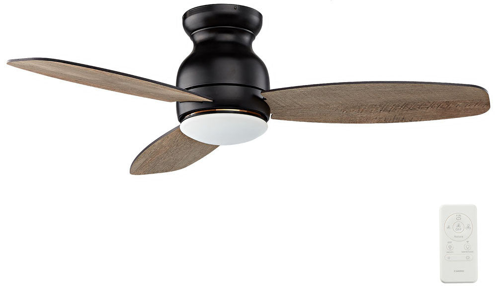 Carro USA SFR483Q-L12-BG-1-FM 48" Trento Contemporary LED Ceiling Fan - Fixture Finish: Black - Blade Finish: Walnut & Barnwood