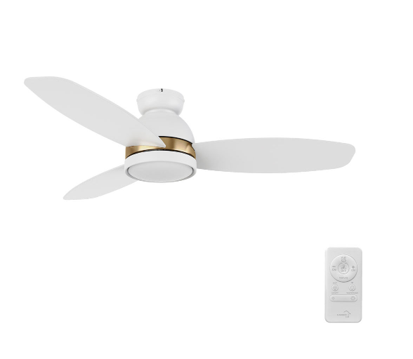 Carro USA SFR483Q5-L12-W1-1-FMA 48 Inch Fremont Contemporary White with Gold LED Ceiling Fan