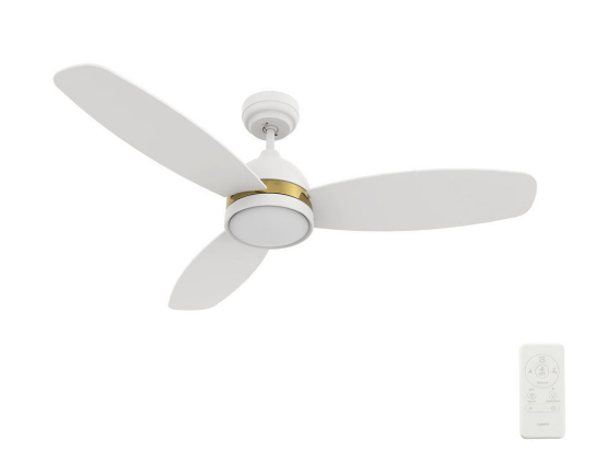 Carro USA SFR483Q5-L12-W1-1A 48 Inch Fremont Modern White with Gold LED Home Ceiling Fan