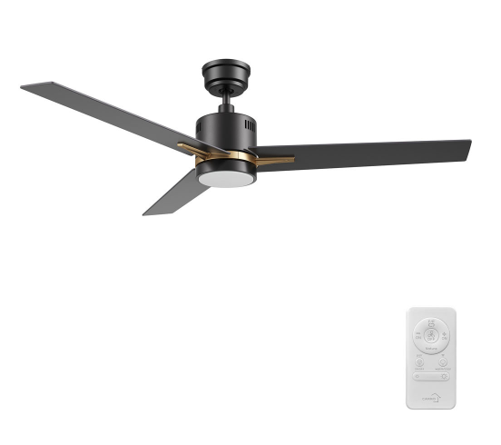 Carro USA SFR523G3-L11-B2-1G 52 Inch Montgomery Contemporary Black LED Home Ceiling Fan