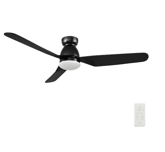 Carro USA SFR523N6-L12-B2-1-FM 52 Inch Denver Modern Black LED Ceiling Fan