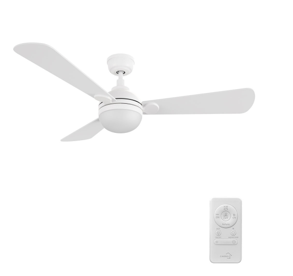 Carro USA SFR523Q4-L12-W1-1 52 Inch Pearla Modern White LED Home Ceiling Fan