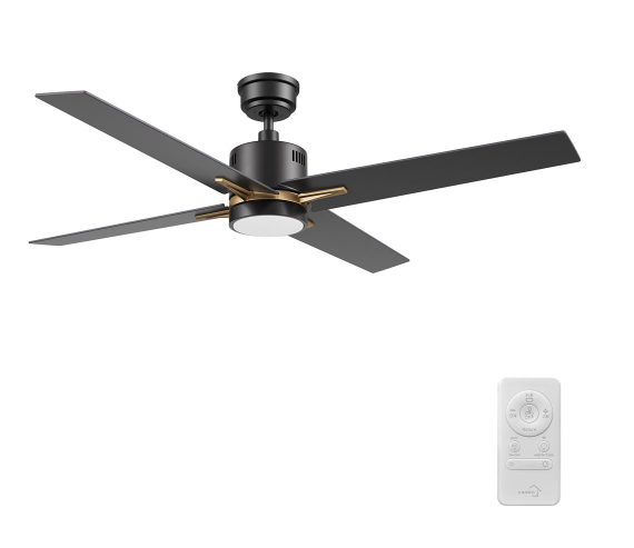 Carro USA SFR524G3-L11-B2-1G 52 Inch Montgomery Modern Black LED Ceiling Fan
