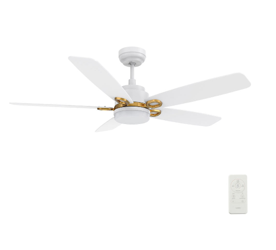 Carro USA SFR525B4-L12-W1-1G 52 Inch Peyton Modern White LED Ceiling Fan