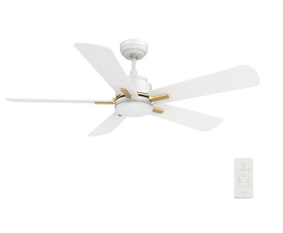 Carro USA SFR525E3-L12-W1-1G 52 Inch Olinda Modern White LED Home Ceiling Fan