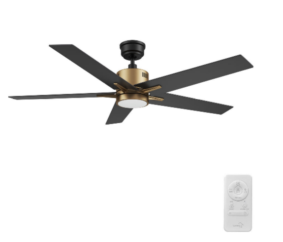 Carro USA SFR525G3-L11-G2-1G 52 Inch Montgomery Contemporary Gold LED Home Ceiling Fan