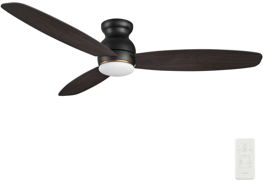 Carro USA SFR603Q-L12-BG-1-FM 60" Trento Contemporary LED Ceiling Fan - Fixture Finish: Black - Blade Finish: Walnut & Barnwood