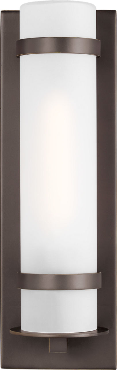 Generation Lighting Alban 1 light outdoor wall light with etched opal glass