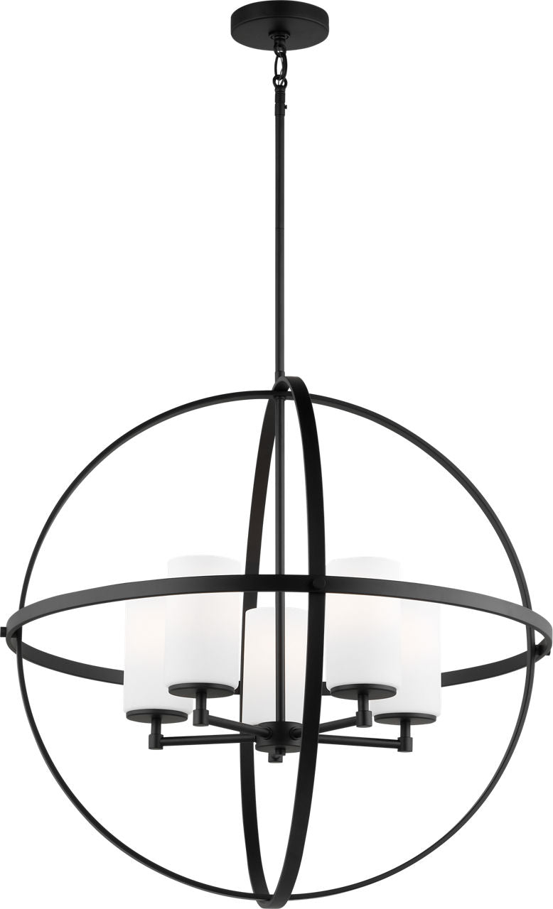 Generation Lighting Alturas 5 light chandelier in Midnight Black