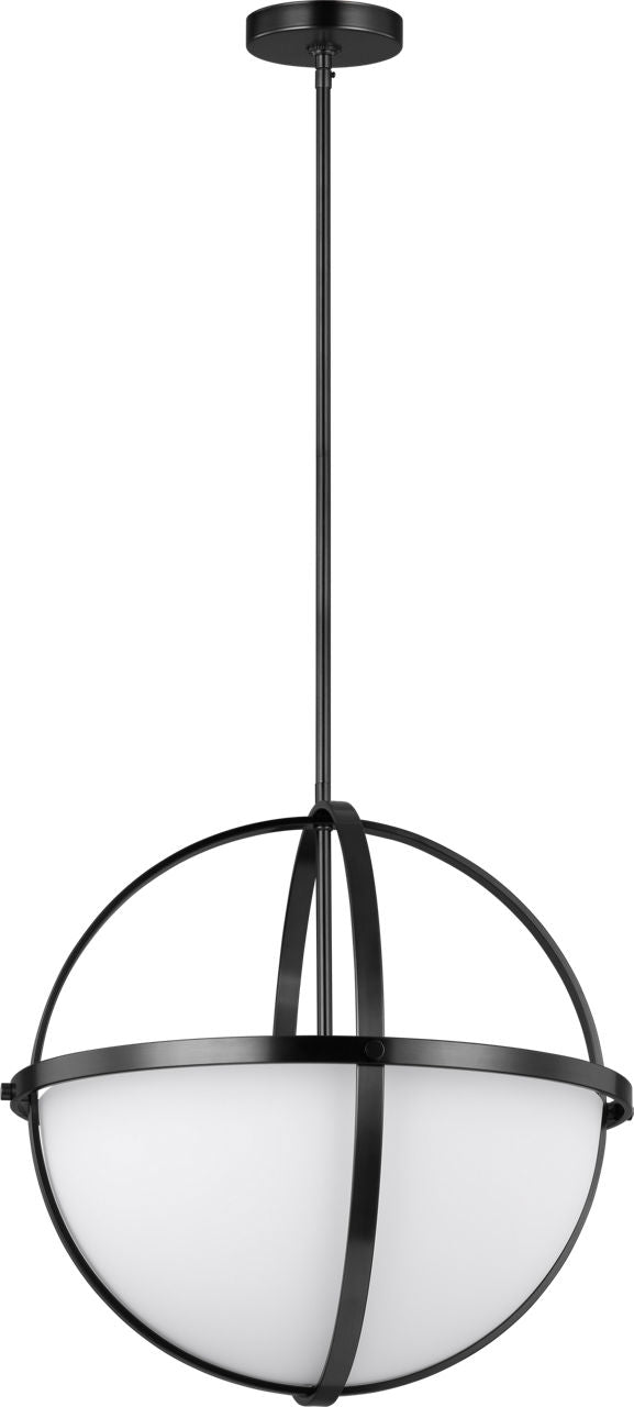 Generation Lighting Alturas 3 light pendant ceiling light in Midnight Black