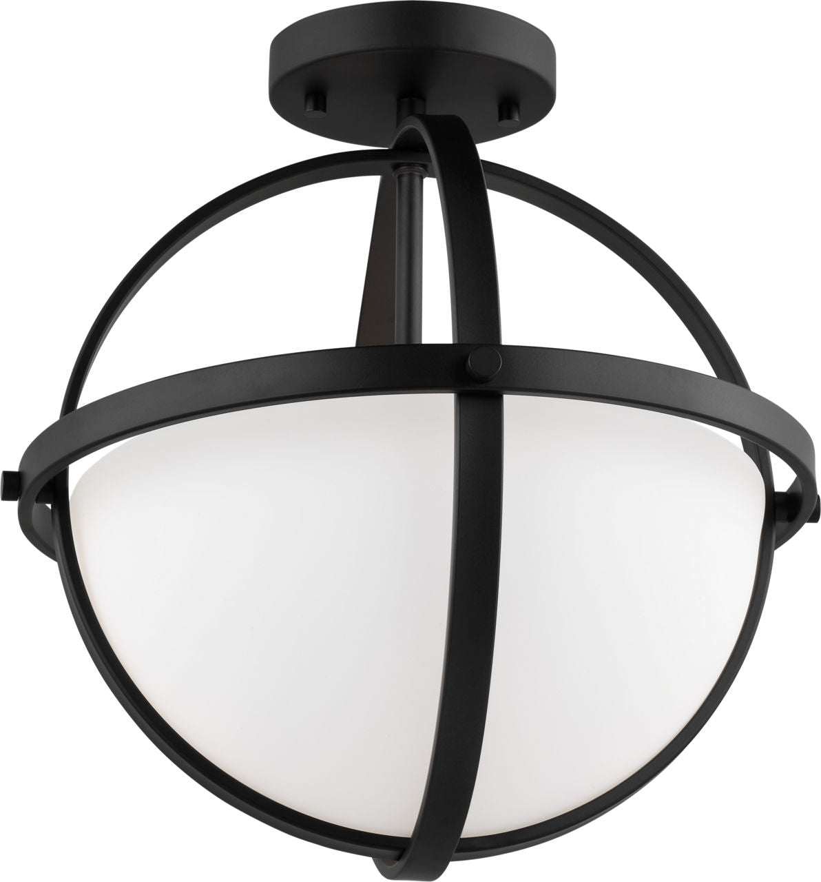 Generation Lighting Alturas 2 light flush mount ceiling light in midnight black