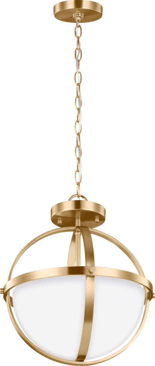 Generation Lighting Alturas 2 light satin brass pendant ceiling light