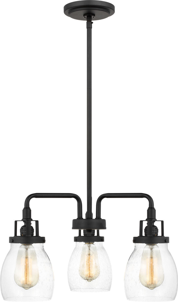 Generation Lighting 3114503-112 Belton 3 Light Midnight Black Chandelier Ceiling Light