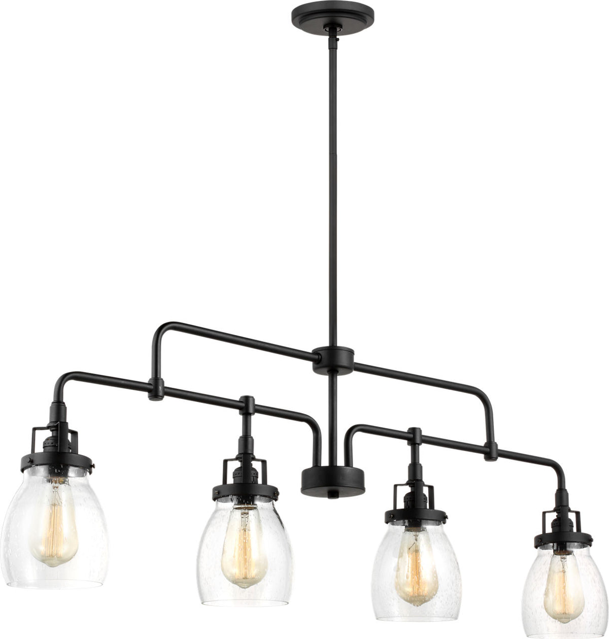 Generation Lighting Belton 4 light midnight black island pendant ceiling light