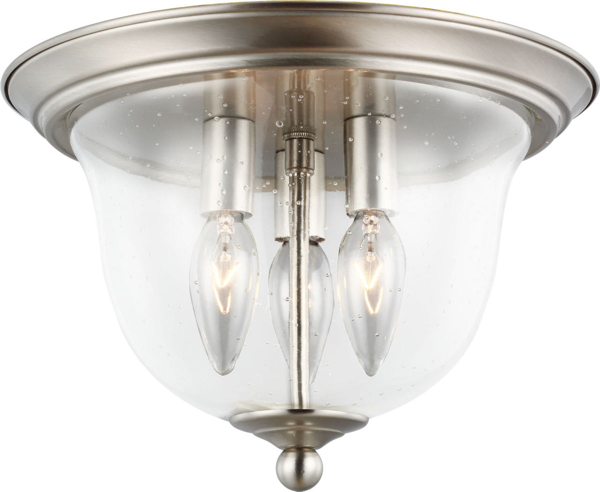 Generation Lighting Belton 3 light brushed nickel flush mount ceiling light