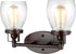 Generation Lighting Belton 2 light bronze bath vanity wall light with clear seeded glass