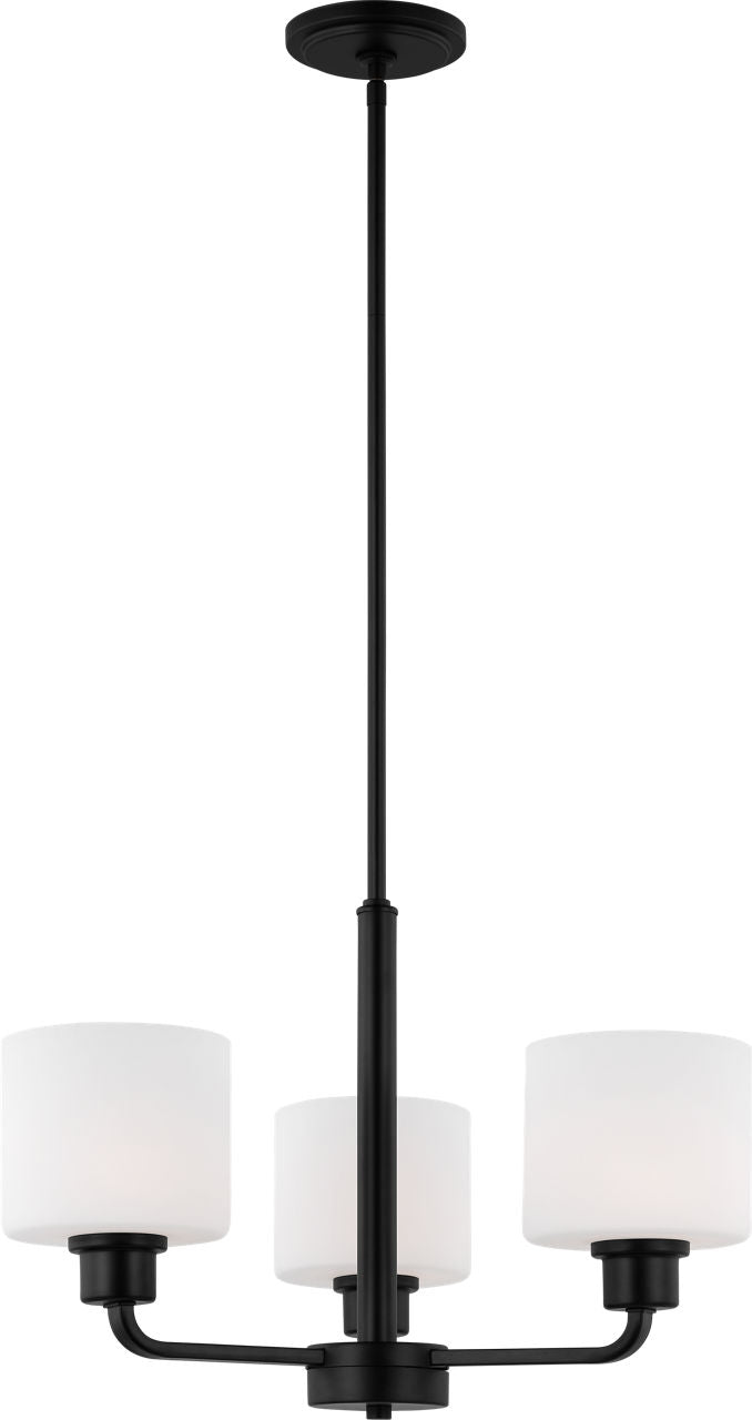 Generation Lighting 3128803-112 Canfield 3 Light 20 inch Midnight Black Chandelier Ceiling Light