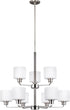 Generation Lighting Canfield 9 light chandelier ceiling light in brushed nickel