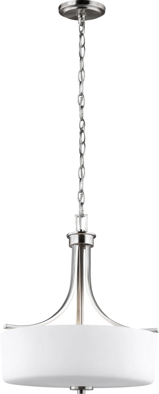 Generation Lighting Canfield 3 light brushed nickel pendant ceiling light