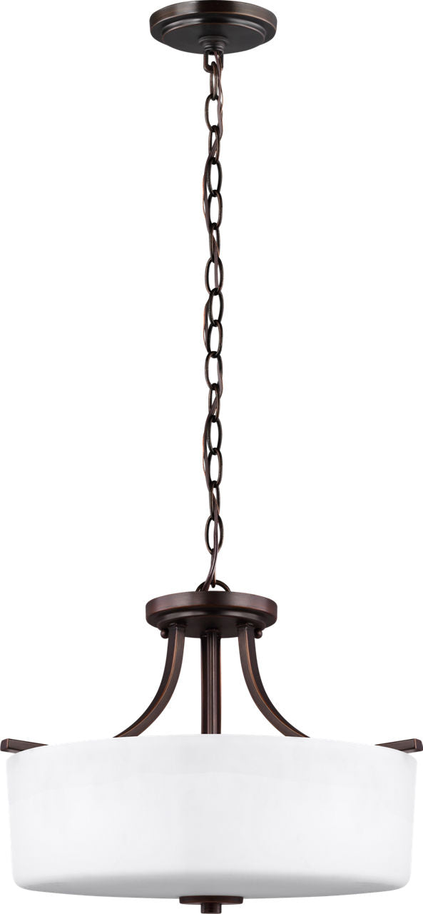 Generation Lighting Canfield 3 light bronze semi-flush mount ceiling light