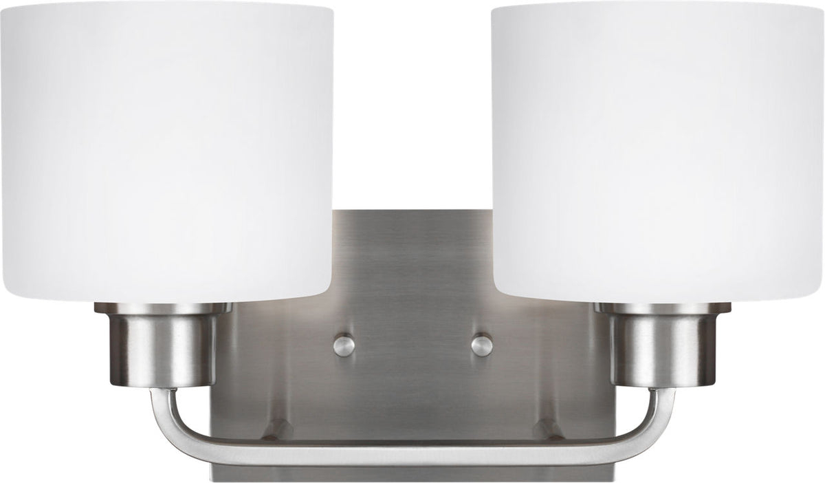 Generation Lighting Canfield 2 light brushed nickel bath vanity wall light