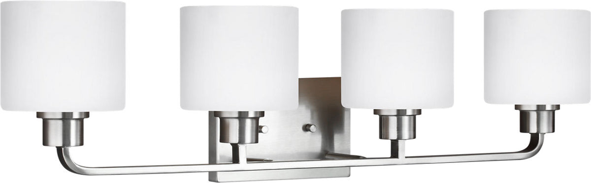 Generation Lighting Canfield 4 light brushed nickel bath vanity wall light