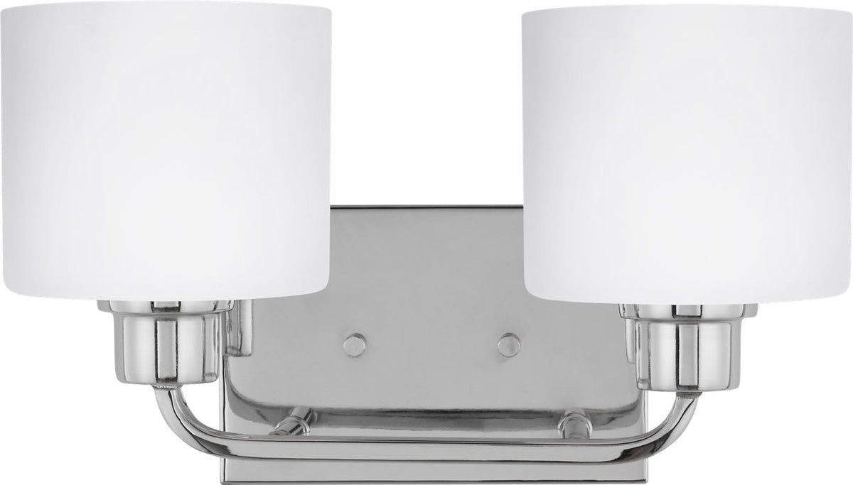 Generation Lighting Canfield 2 light chrome bath vanity wall light