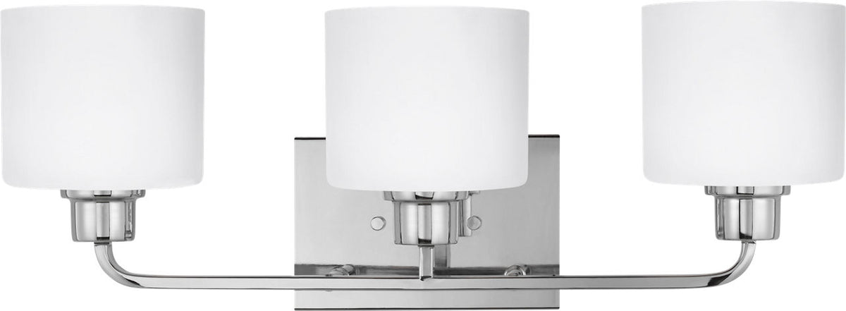 Generation Lighting Canfield 3 light chrome bath vanity wall light