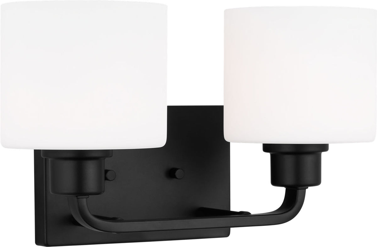 Generation Lighting Canfield 2 light midnight black bath vanity wall light