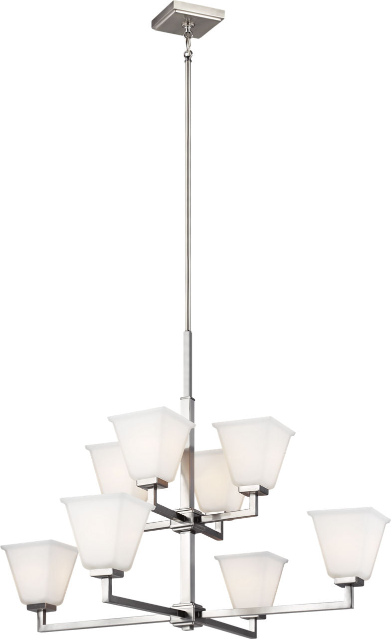 Generation Lighting Ellis Harper 8 light brushed nickel chandelier ceiling light