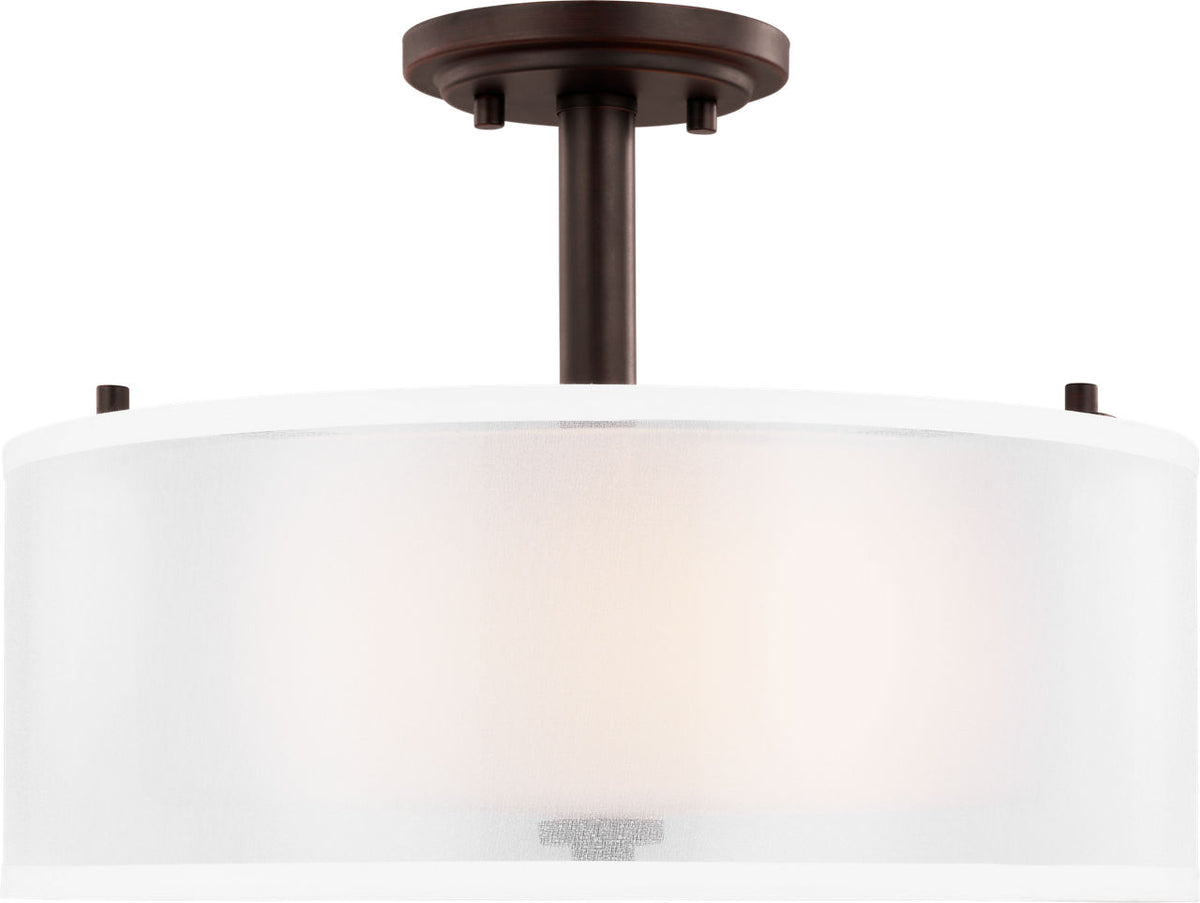 Generation Lighting 7737302-710 Elmwood Park 2 Light Bronze Semi Flush Mount Ceiling Light