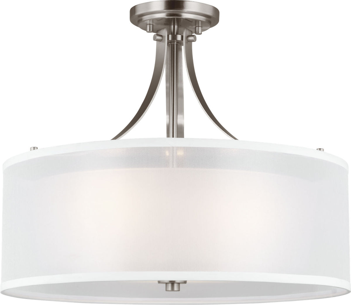 Generation Lighting Elmwood Park 3 Light 19 inch Brushed Nickel Semi-Flush Mount Ceiling Light