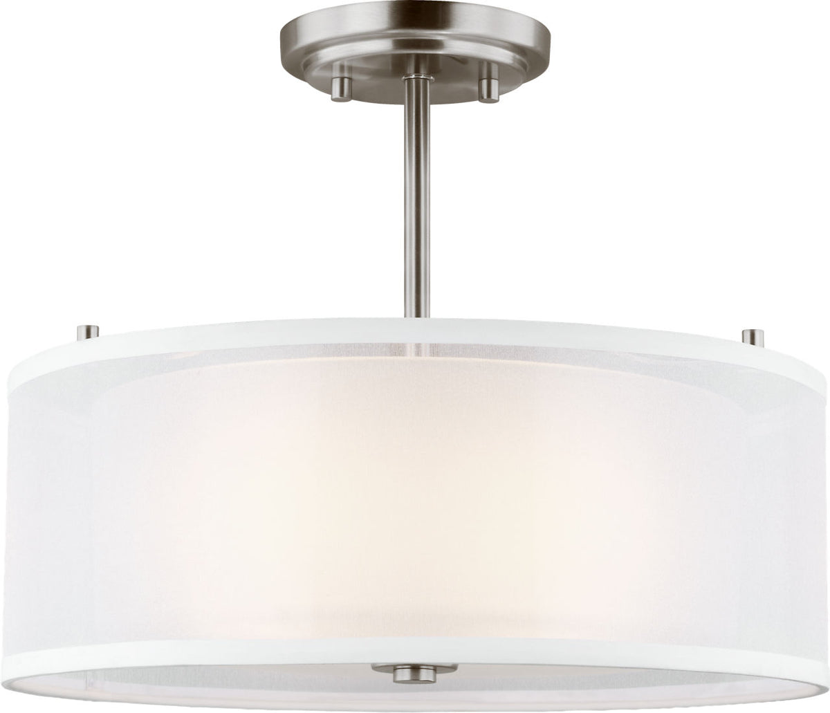Generation Lighting Elmwood Park 2 light semi flush mount ceiling light in brushed nickel
