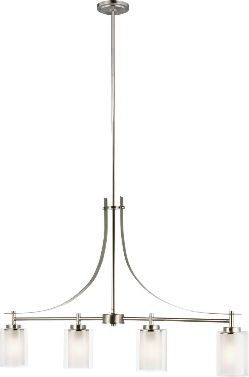 Generation Lighting Elmwood Park 4 light linear chandelier in brushed nickel