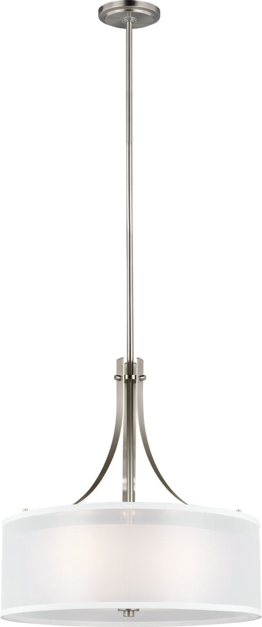 Generation Lighting 6537303-962 Elmwood Park 3 light brushed nickel pendant ceiling light