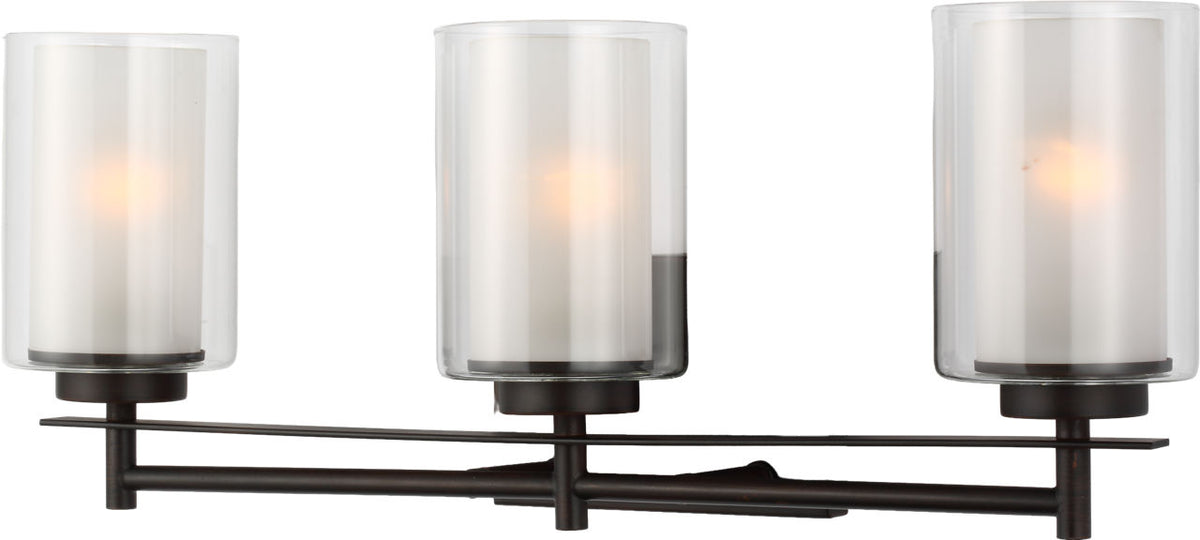 Generation Lighting 4437303-710 Elmwood Park 3 Light 22.25 inch Bronze Bath Vanity Wall Light